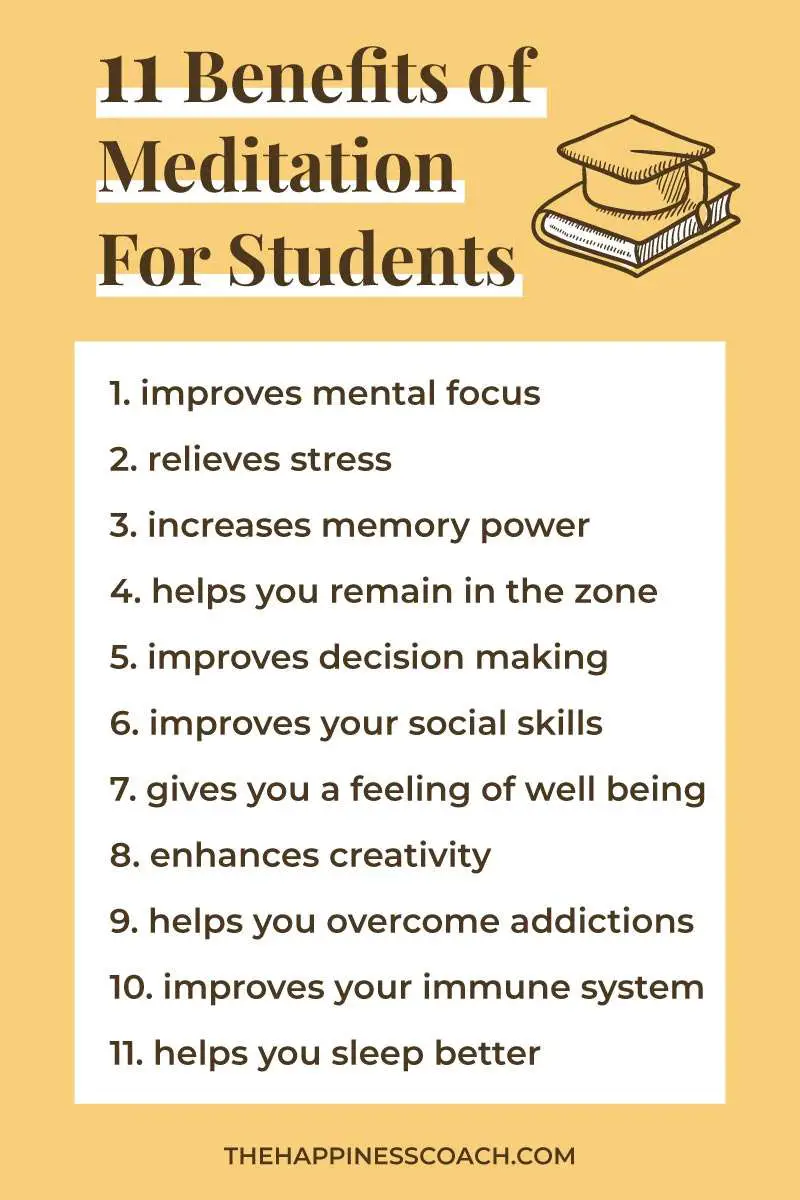 list of benefits of meditation for students