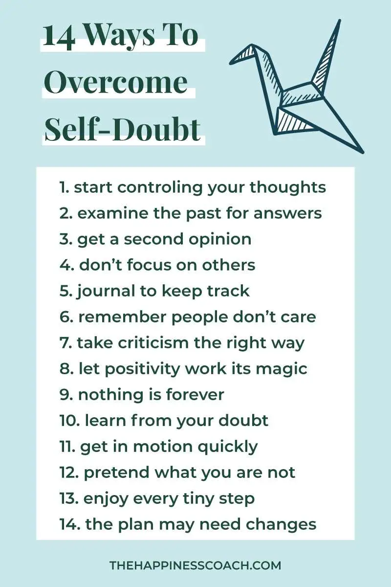 list of tips to overcome selfdoubts