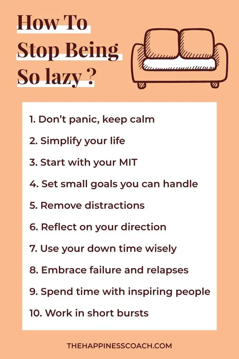 list of tips to stop being so lazy