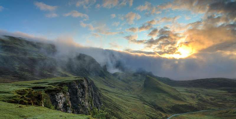 hills and mountains with sky