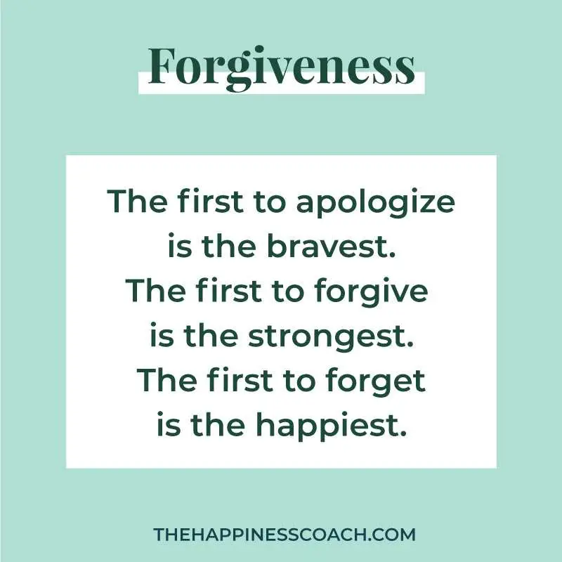 the first to apologize is the bravest, the first to forgive is the strongest. the first to forget is the happiest.