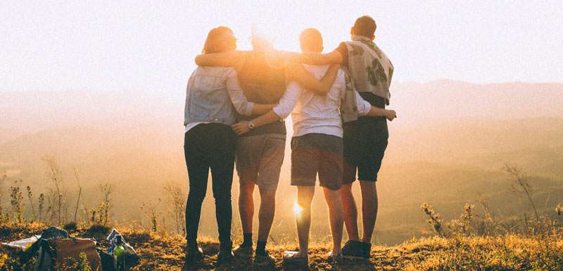 friends being together for a break