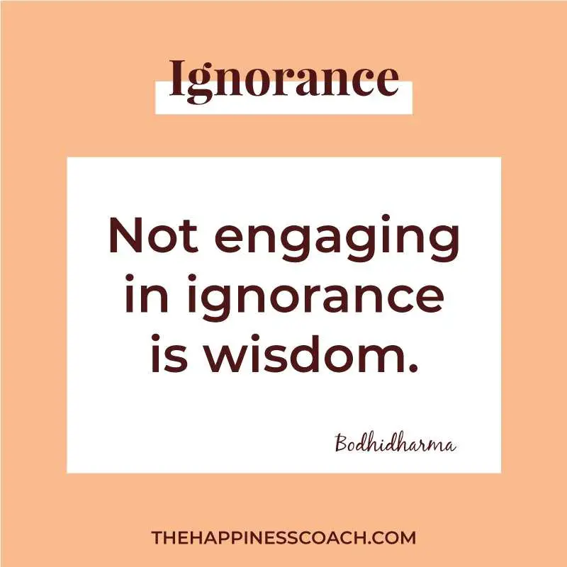 not engaging in ignorance is wisdom by bodhidharma