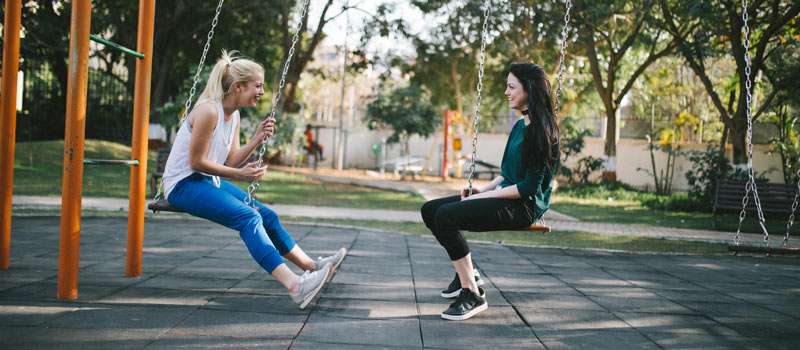 2 women spending time together