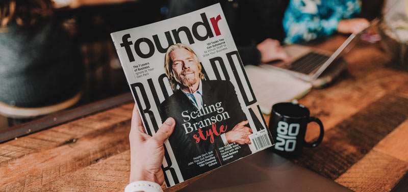 a magazine featuring richard branson