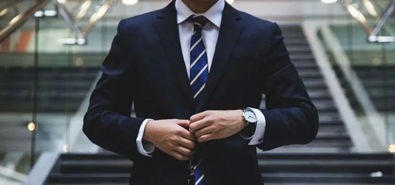 man wearing a suit for a meeting