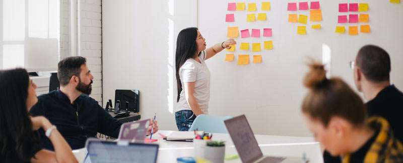 a woman leading a meeting