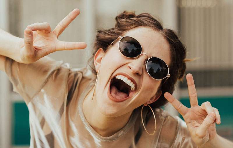 quirky girl smiling