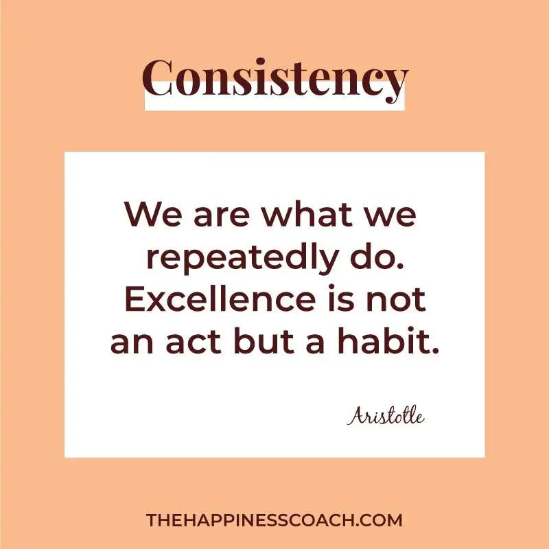 We are what we repeatedly do. Excellence is not an act but a habit.