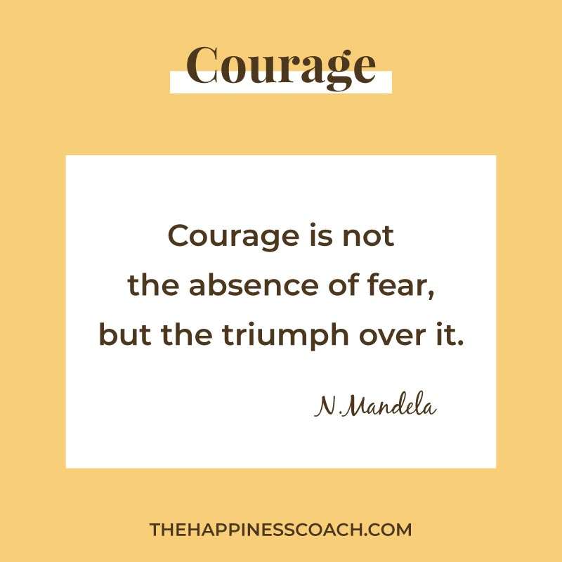 Courage is not the absence of fear but the triumph over it.