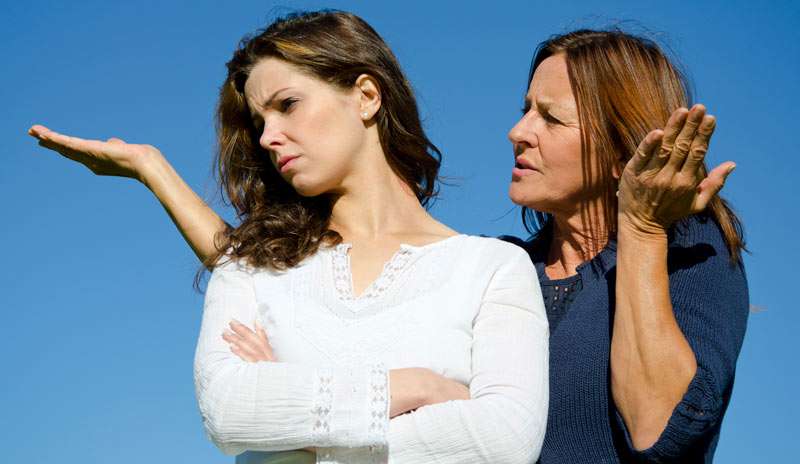 Mother criticizing her daughter.