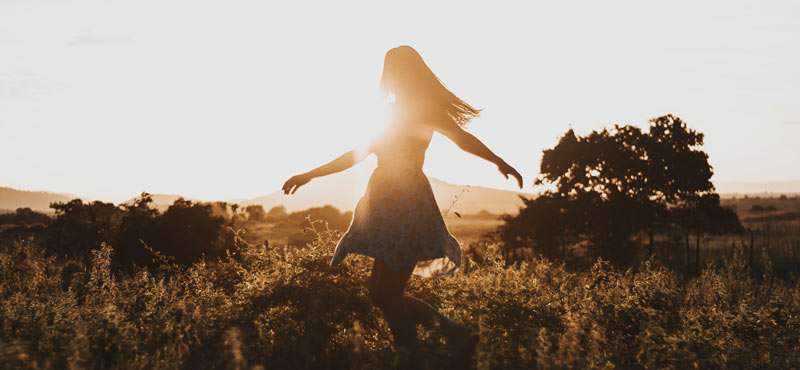 woman enjoying free time outside alone