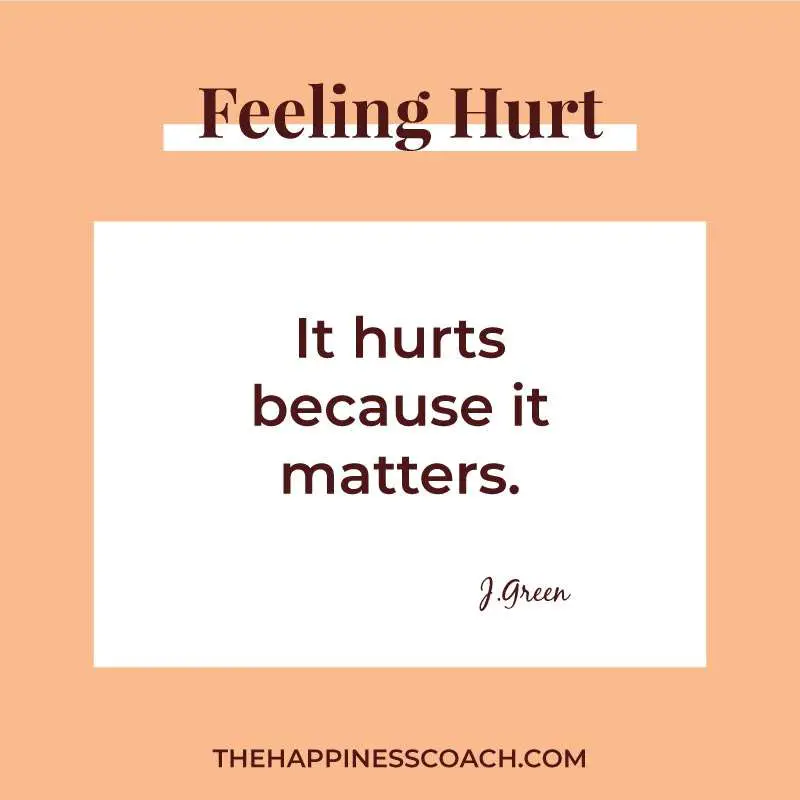 it hurts because it matters