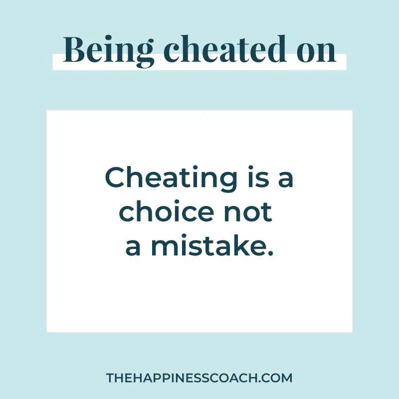 Cheating is a choice not a mistake