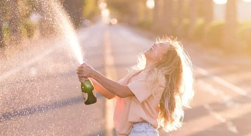 girl having fun with water