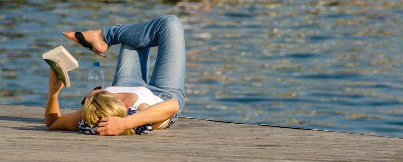 woman taking a break