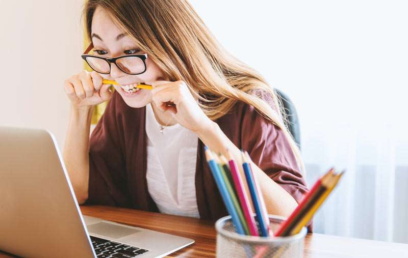 asian girl studying