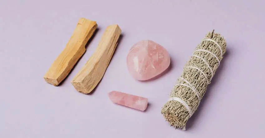 crystals and sage for a closure ritual