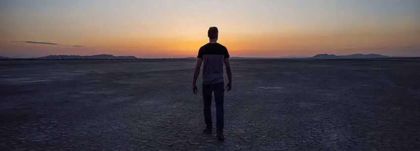 person alone in the desert