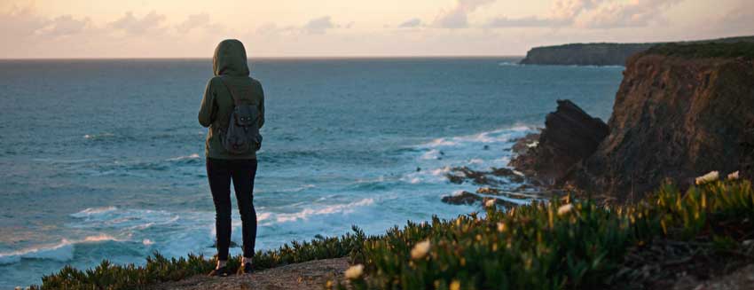 woman reflecting on herself with gratitude