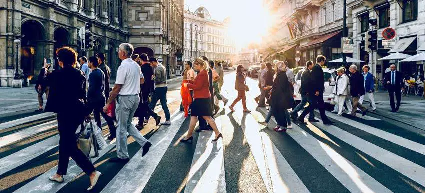 crowd walking