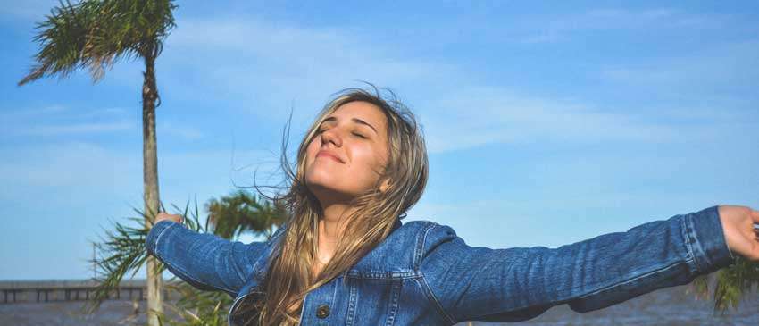 woman enjoying being alone